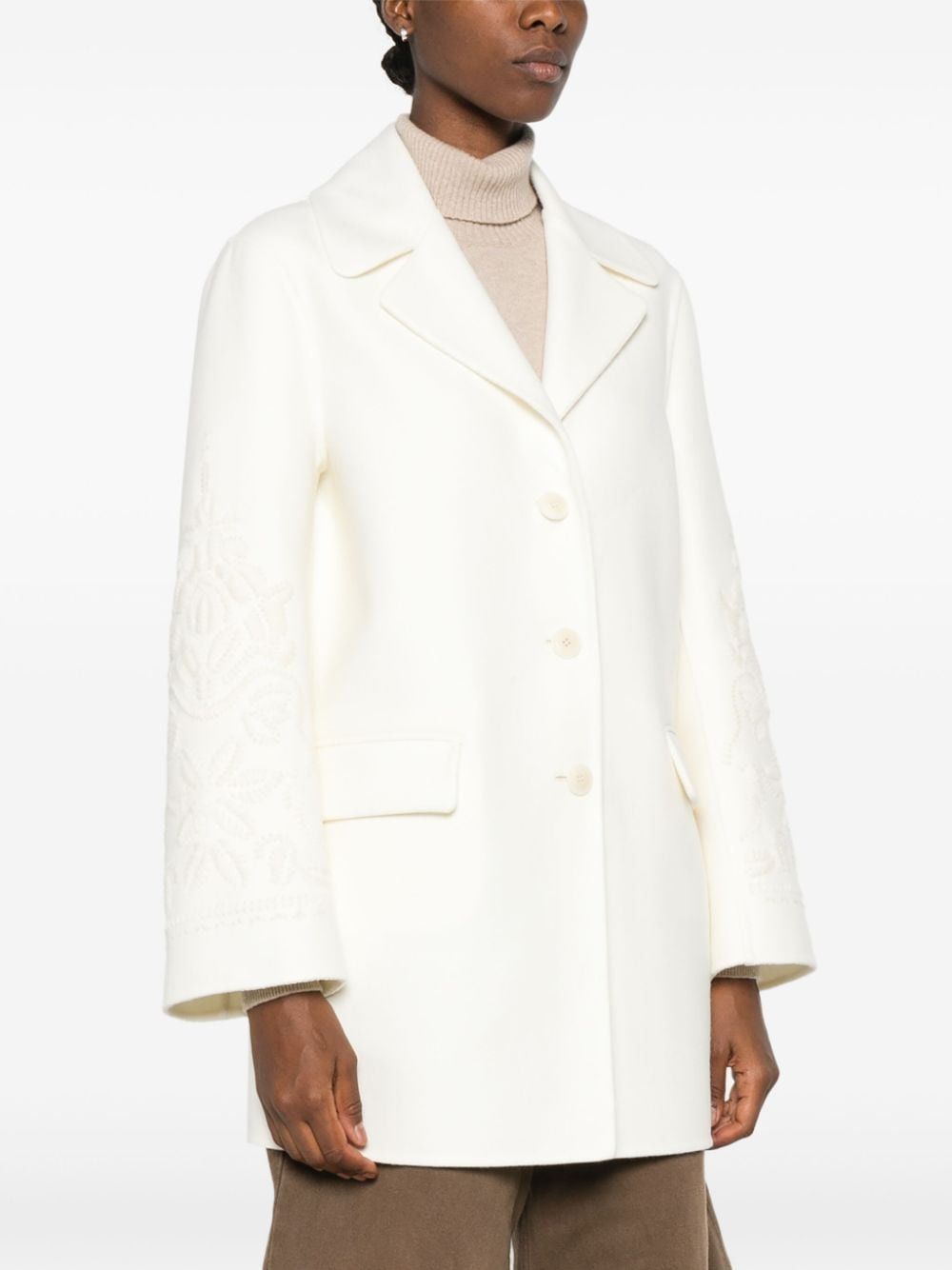 Ermanno Scervino WOOL SINGLE-BREASTED COAT Size S / US 4 / IT 40 - 3 Thumbnail