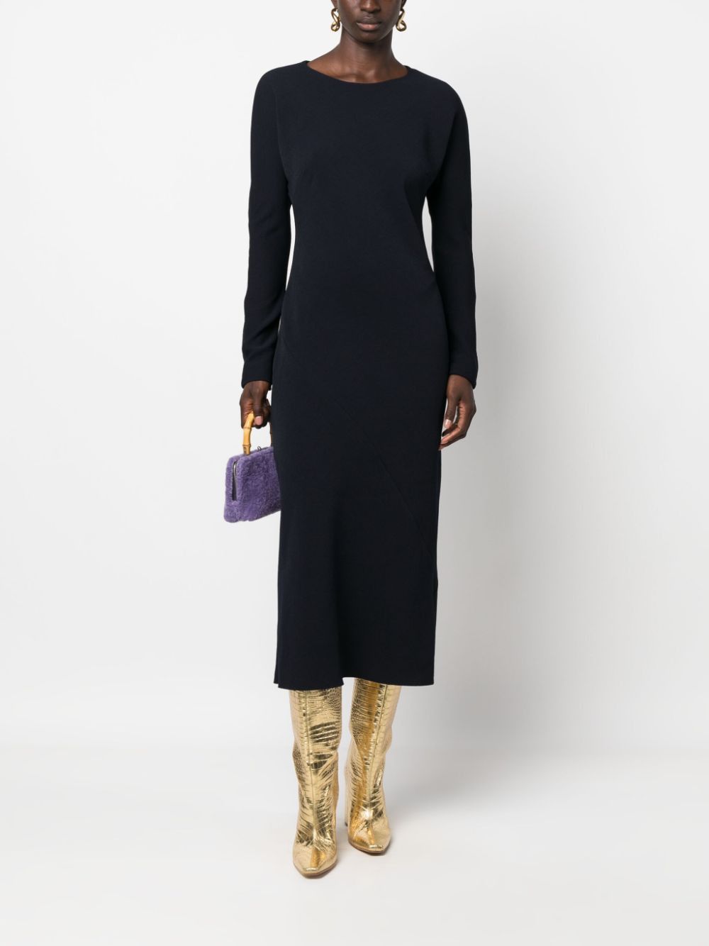 Dries Van Noten ROUND-NECK MIDI DRESS Size S / US 4 / IT 40 - 5 Thumbnail