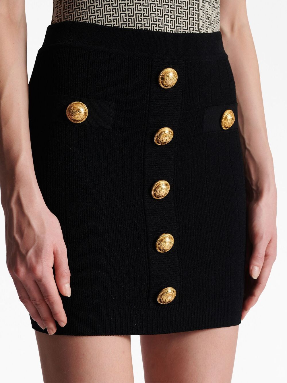 Balmain BUTTONED KNITTED SKIRT Size 27" / US 4 / IT 40 - 3 Thumbnail