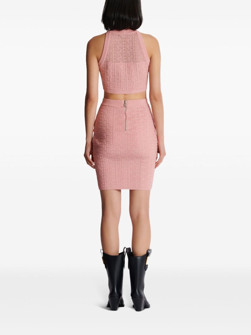 Balmain MONOGRAM GLITTER MIDI SKIRT Size 27" / US 4 / IT 40 - 4 Thumbnail