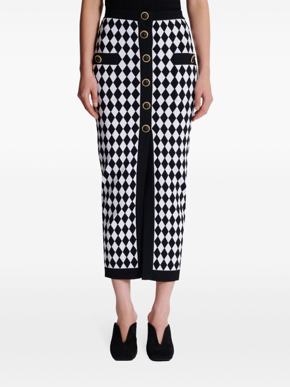 Balmain BUTTONED MIDI SKIRT Size 27" / US 4 / IT 40 - 5 Thumbnail