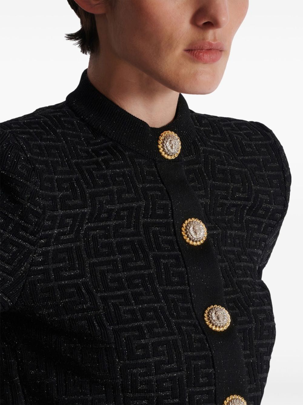Balmain MONOGRAM CROPPED CARDIGAN Size S / US 4 / IT 40 - 6 Thumbnail