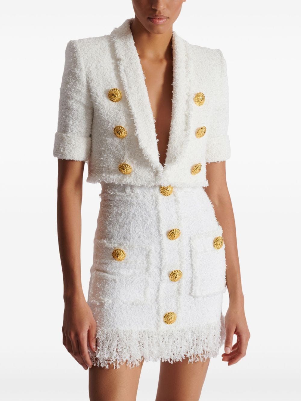 Balmain TWEED BUTTONED CROPPED JACKET Size S / US 4 / IT 40 - 7 Thumbnail