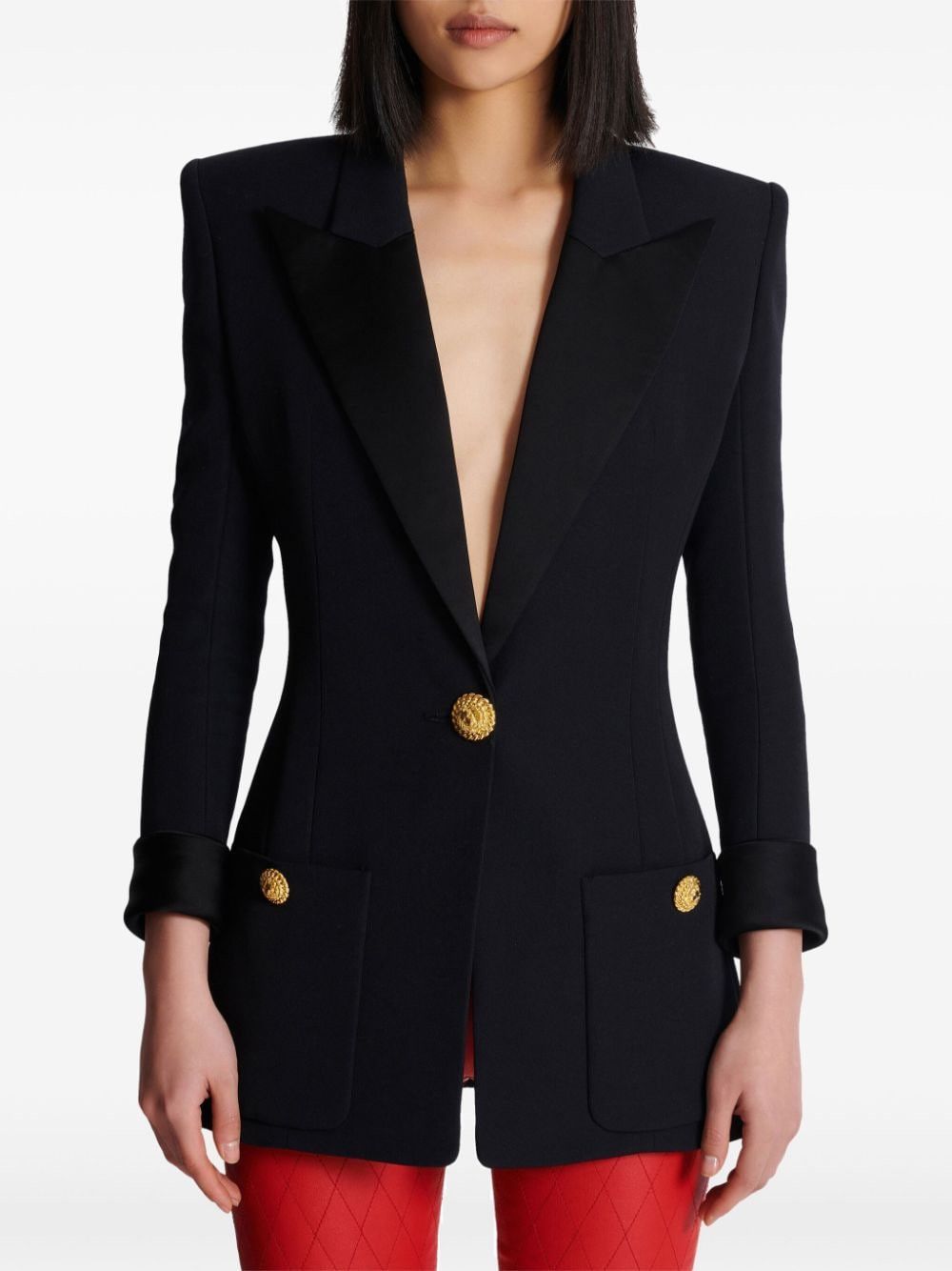 Balmain WOOL SINGLE-BREASTED BLAZER JACKET Size S / US 4 / IT 40 - 3 Thumbnail