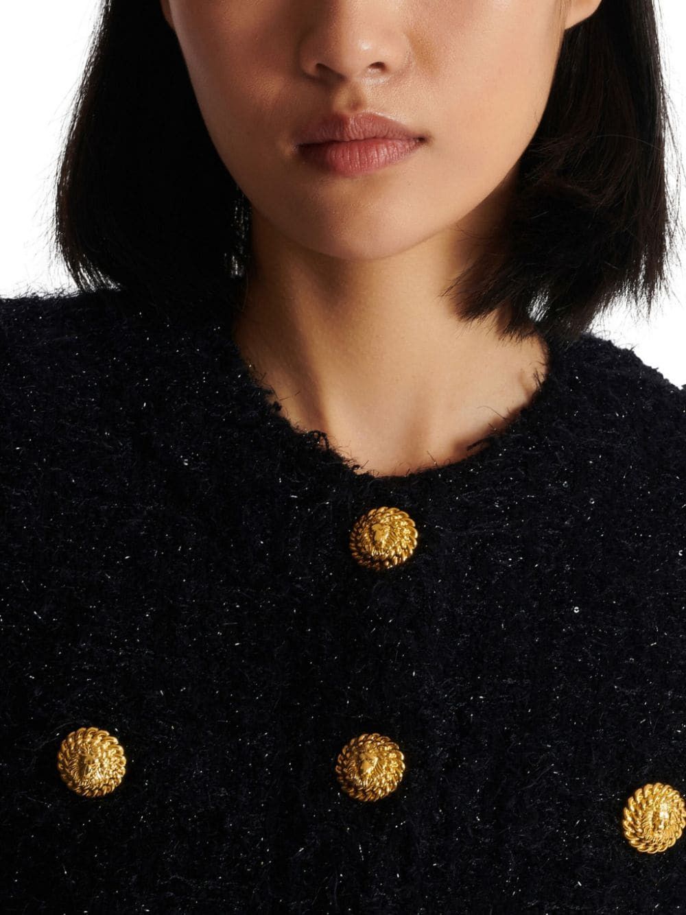 Balmain BUTTONED TWEED SHORT JACKET Size S / US 4 / IT 40 - 2 Thumbnail