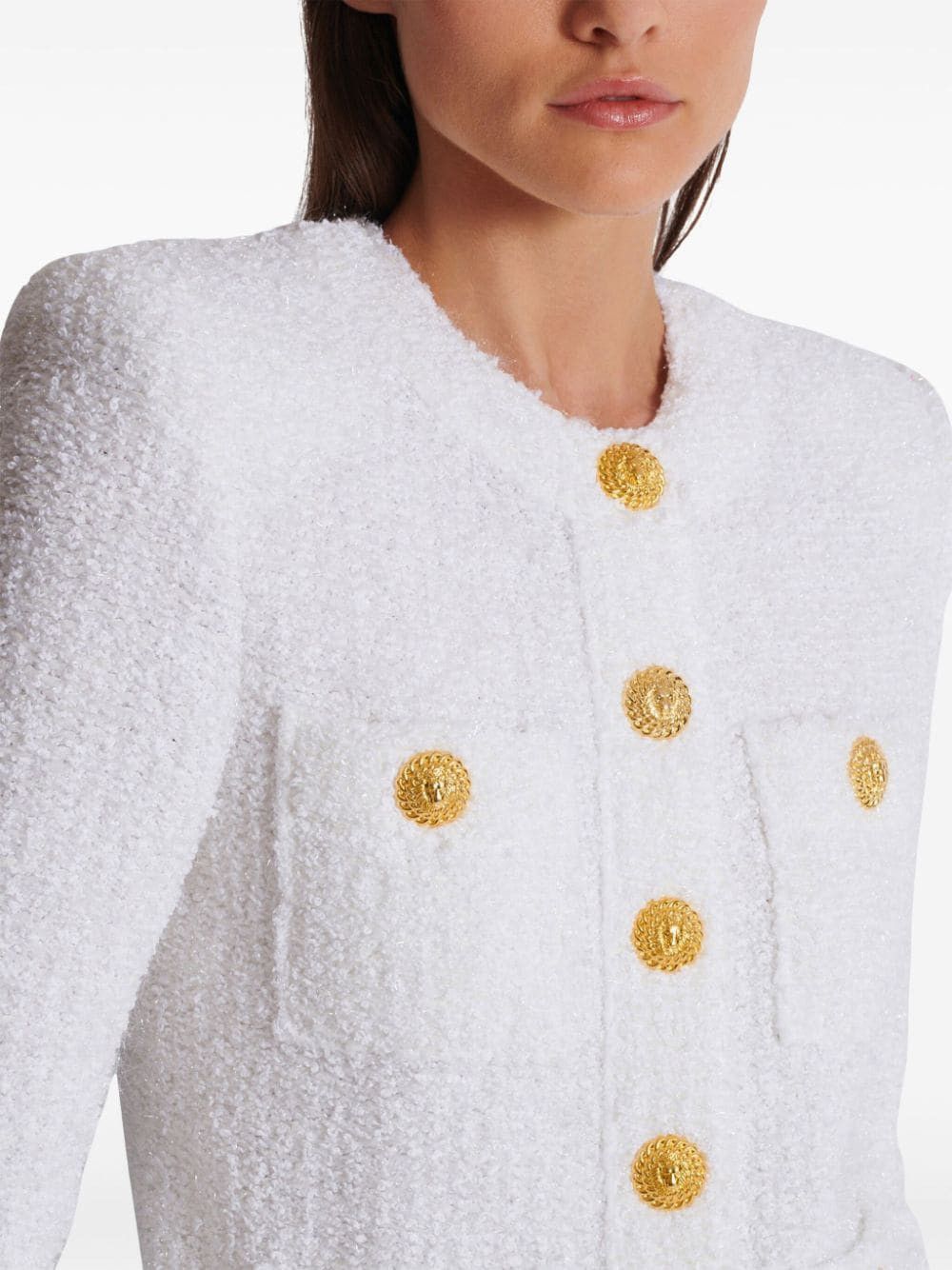 Balmain BUTTONED TWEED SHORT JACKET Size S / US 4 / IT 40 - 3 Thumbnail