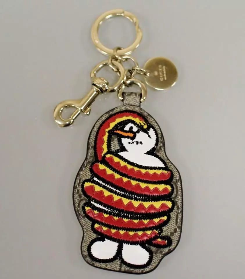 Gucci New UNICEF GG Canvas/Leather Key Ring/Charm Snowman and Size ONE SIZE - 2 Thumbnail