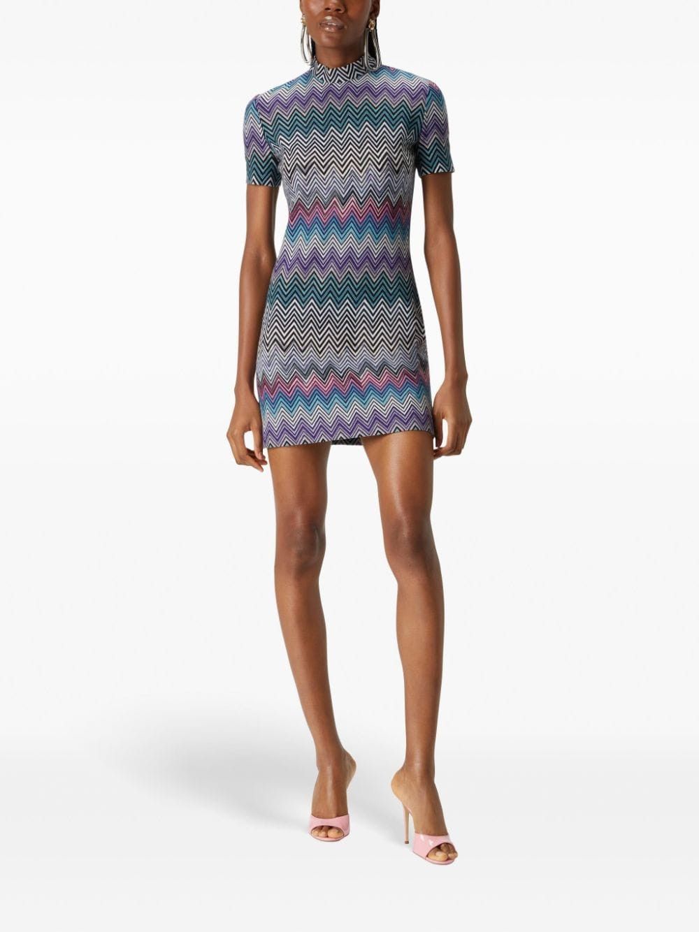Missoni ZIG ZAG MOTIF WOOL MINI DRESS Size S / US 4 / IT 40 - 2 Thumbnail