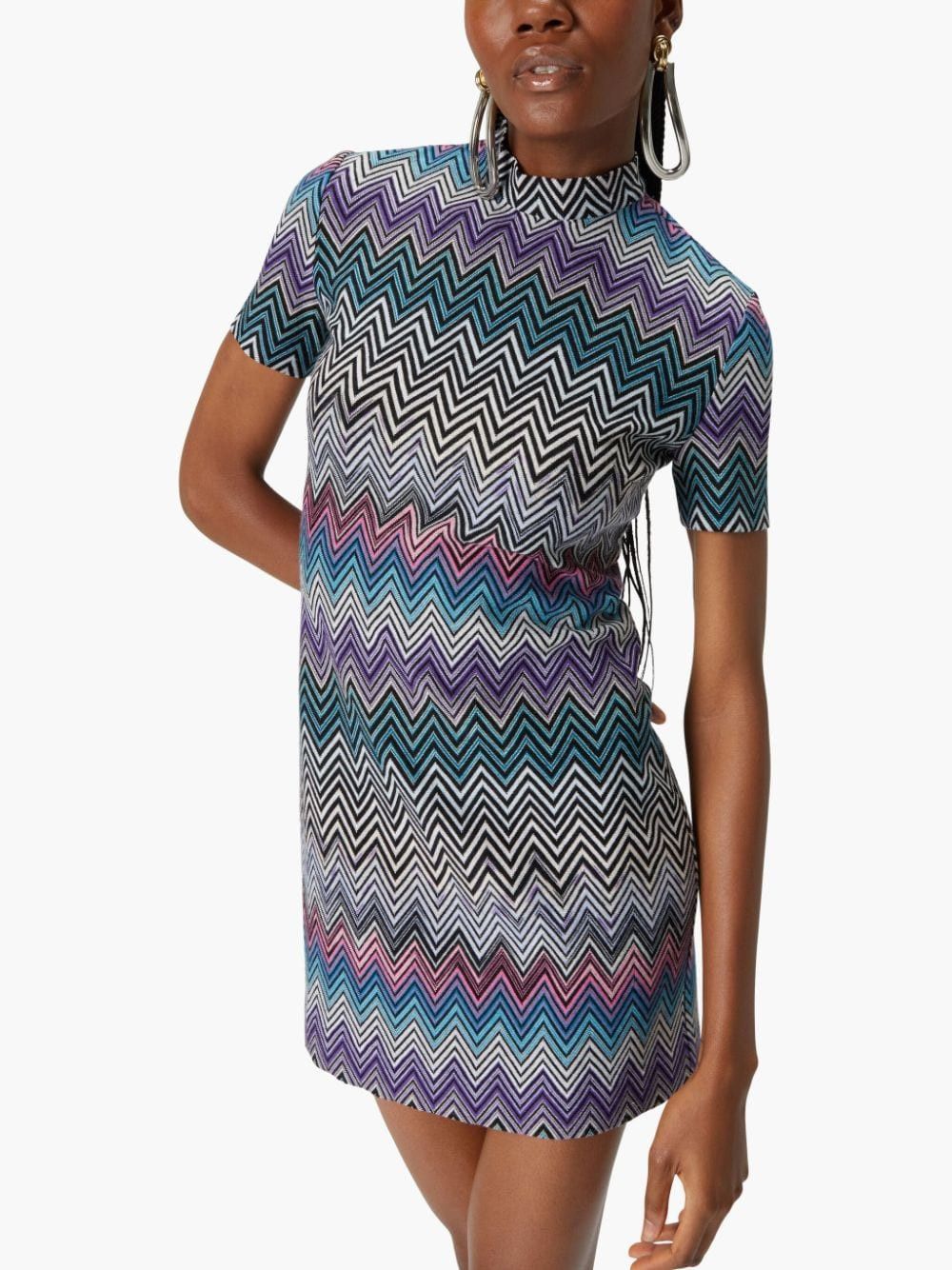 Missoni ZIG ZAG MOTIF WOOL MINI DRESS Size S / US 4 / IT 40 - 4 Thumbnail