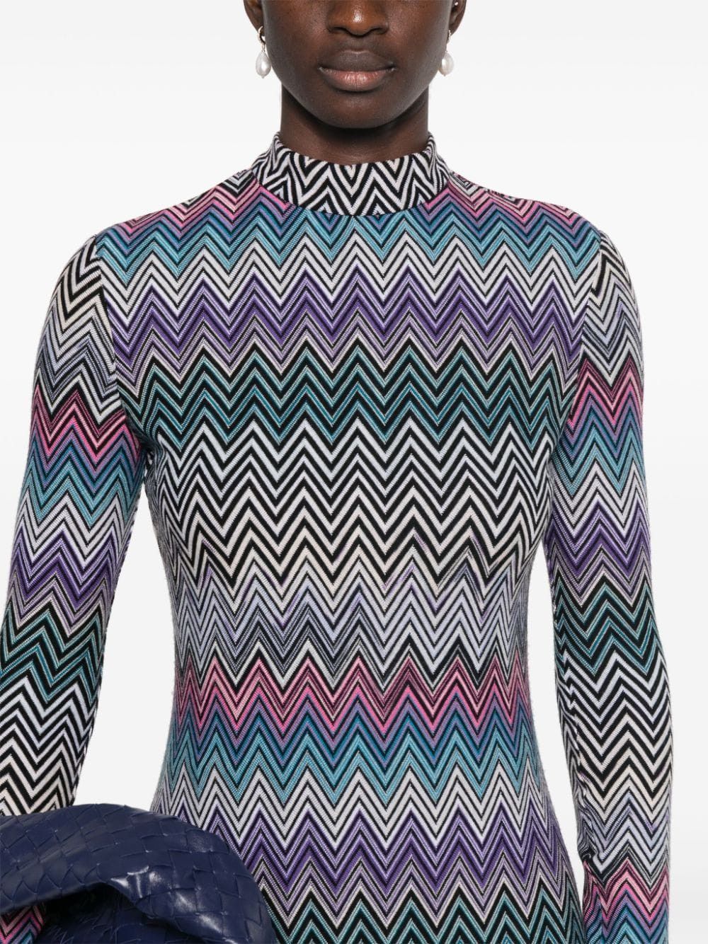 Missoni ZIG ZAG MOTIF WOOL MIDI DRESS Size S / US 4 / IT 40 - 4 Thumbnail