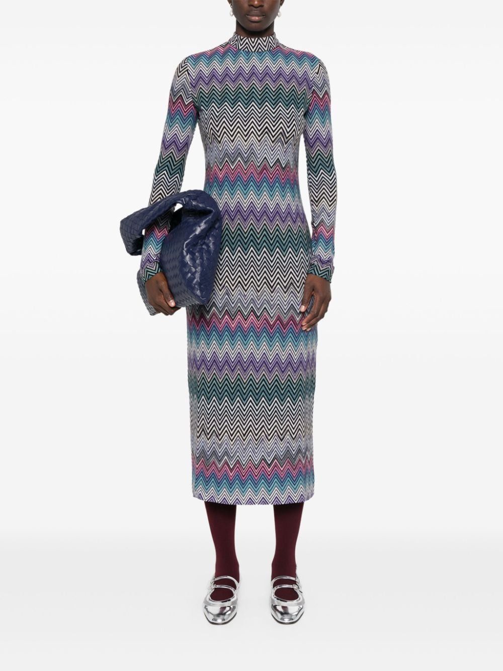 Missoni ZIG ZAG MOTIF WOOL MIDI DRESS Size S / US 4 / IT 40 - 2 Thumbnail