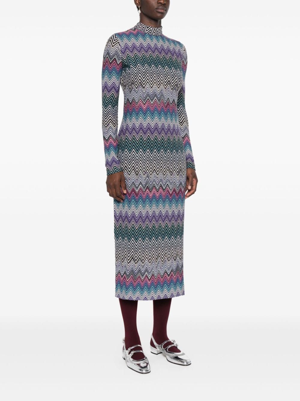 Missoni ZIG ZAG MOTIF WOOL MIDI DRESS Size S / US 4 / IT 40 - 5 Thumbnail