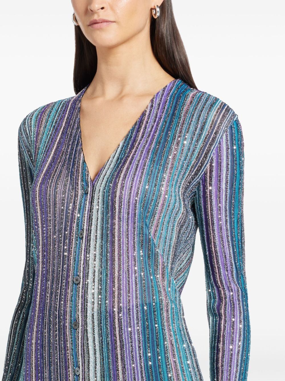 STRIPED LONG CARDIGAN