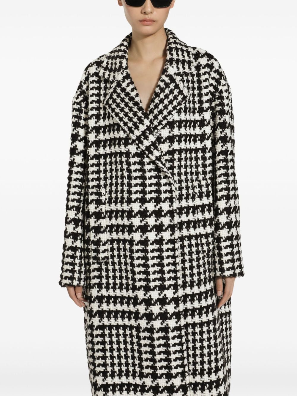 Dolce & Gabbana PIED-DE-POULE OVERSIZED COAT Size S / US 4 / IT 40 - 4 Thumbnail
