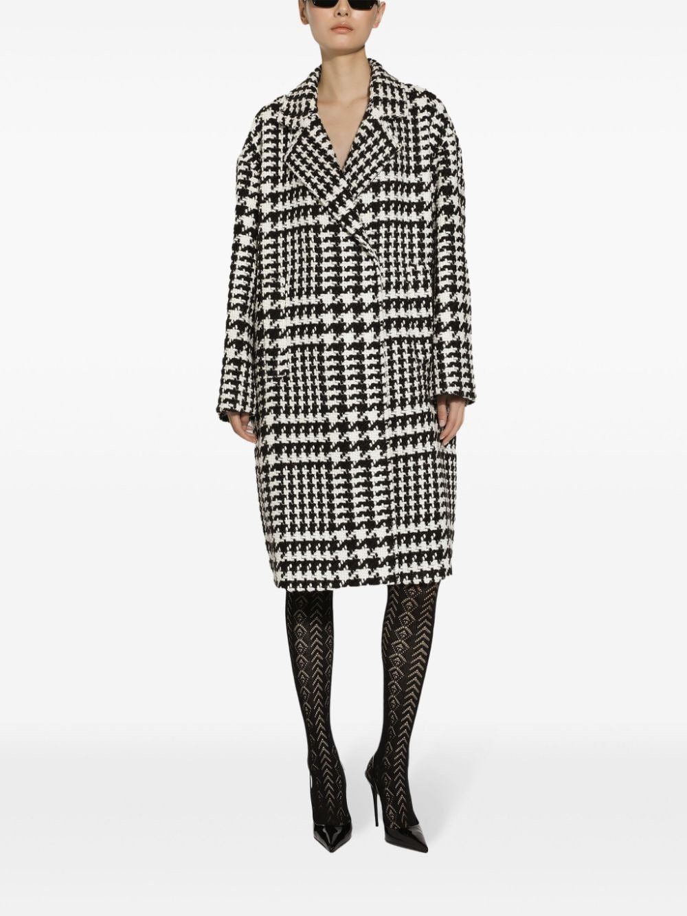 Dolce & Gabbana PIED-DE-POULE OVERSIZED COAT Size S / US 4 / IT 40 - 5 Thumbnail