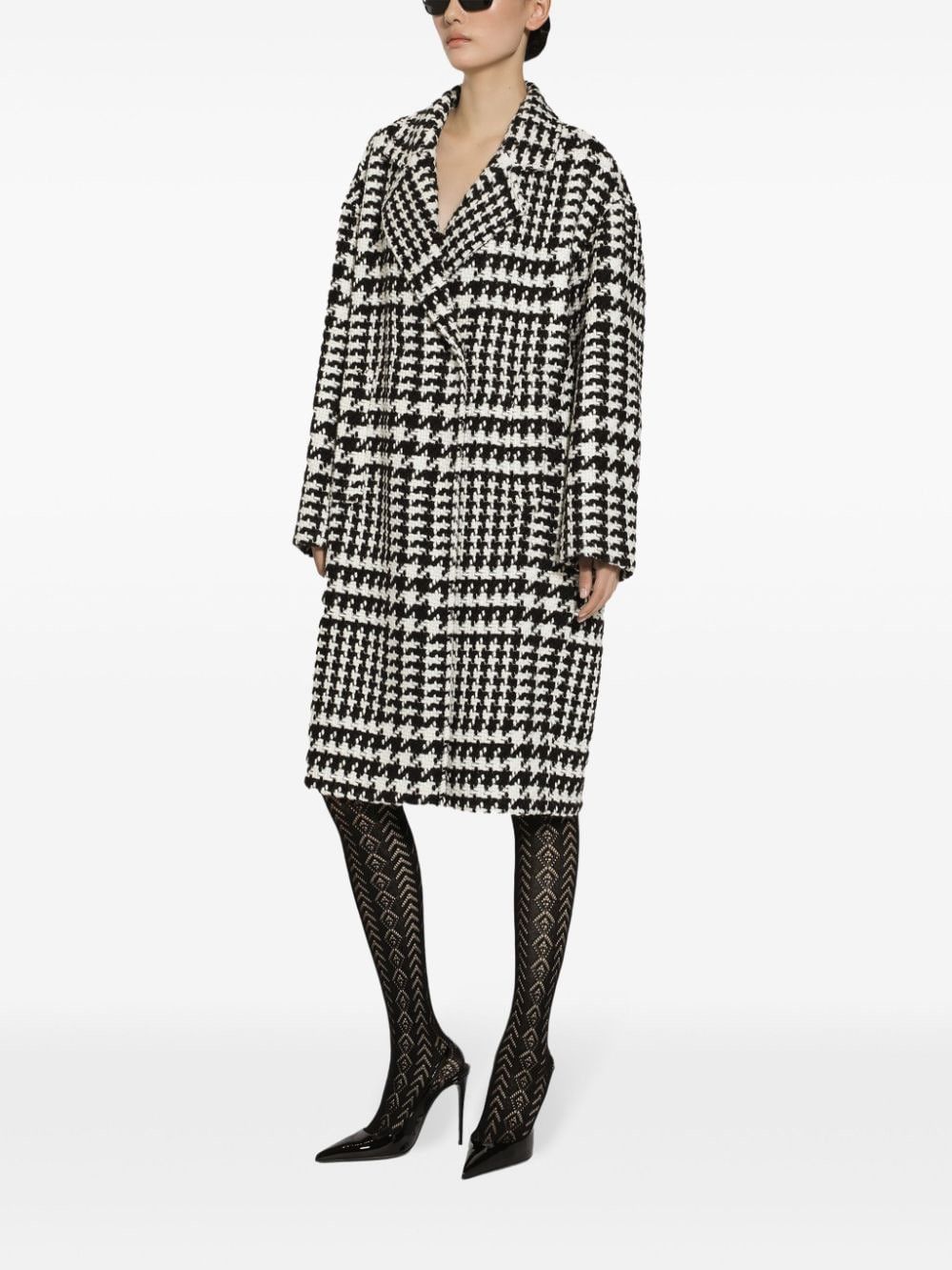 Dolce & Gabbana PIED-DE-POULE OVERSIZED COAT Size S / US 4 / IT 40 - 3 Thumbnail