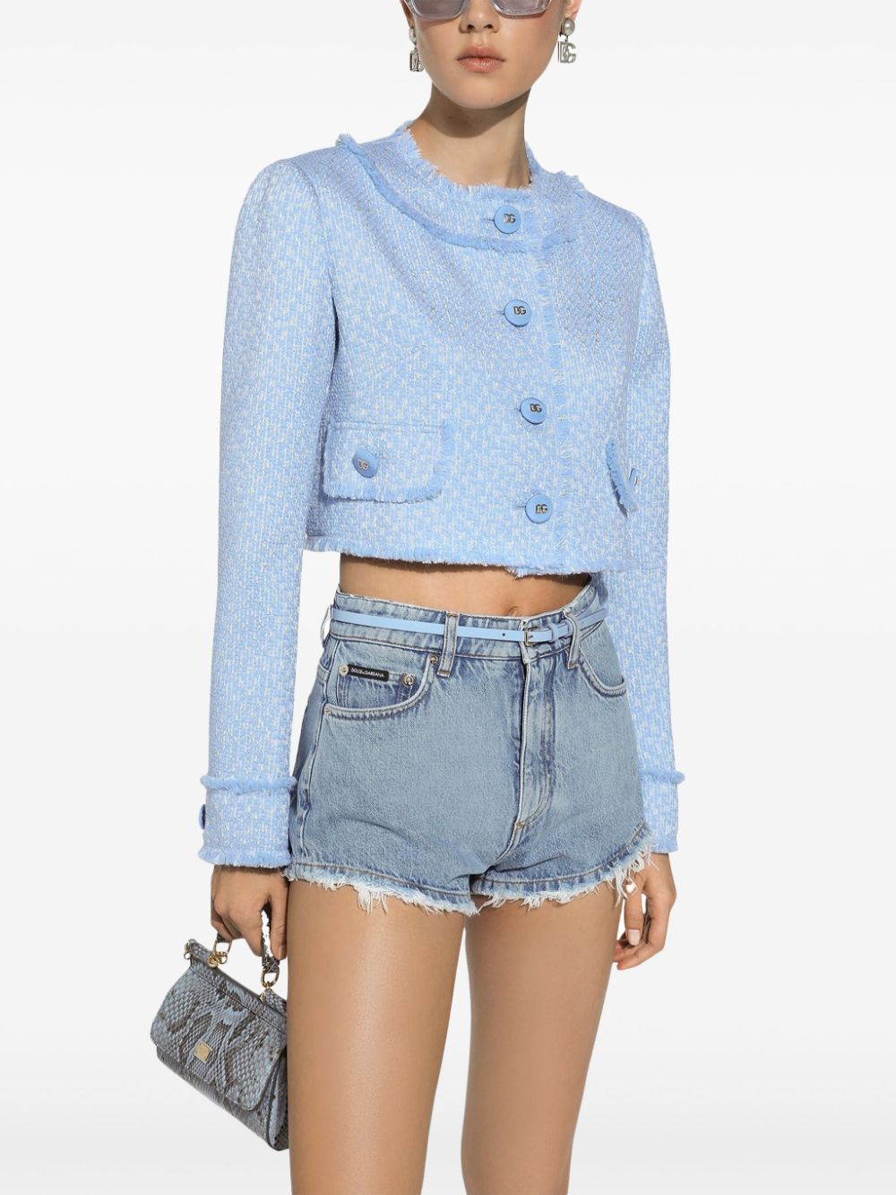 Dolce & Gabbana WOOL TWEED CROPPED JACKET Size S / US 4 / IT 40 - 5 Thumbnail
