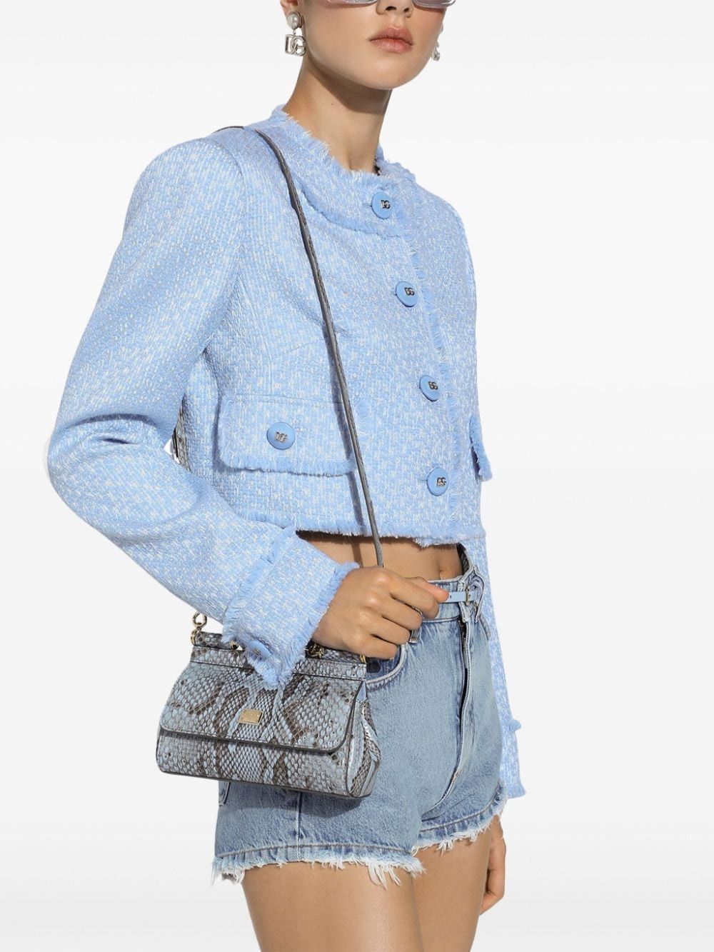 Dolce & Gabbana WOOL TWEED CROPPED JACKET Size S / US 4 / IT 40 - 2 Thumbnail