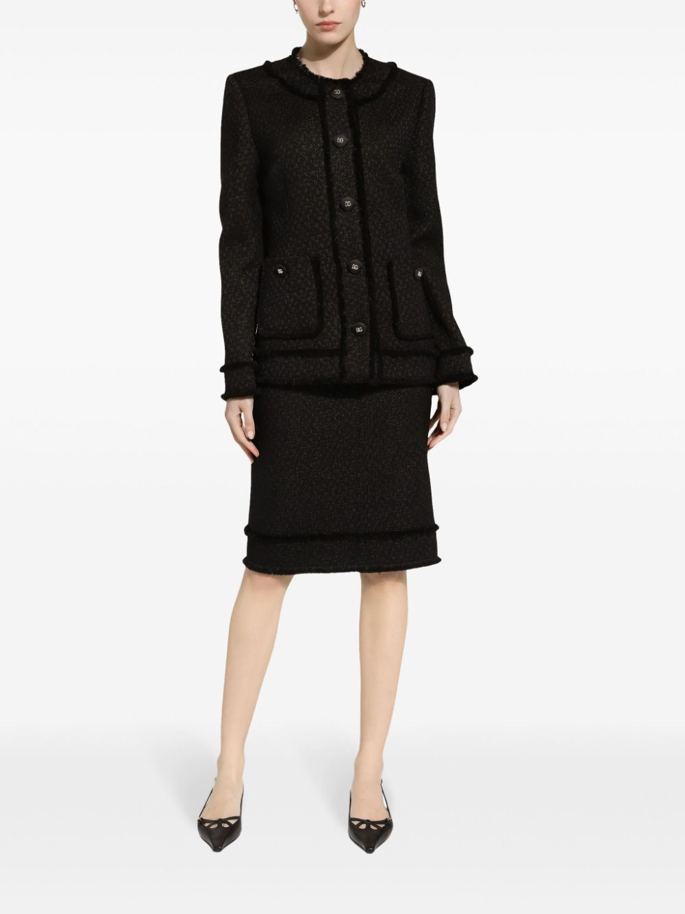 Dolce & Gabbana TWEED SINGLE-BREASTED JACKET Size S / US 4 / IT 40 - 4 Thumbnail