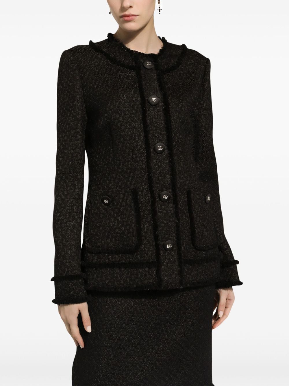 Dolce & Gabbana TWEED SINGLE-BREASTED JACKET Size S / US 4 / IT 40 - 3 Thumbnail