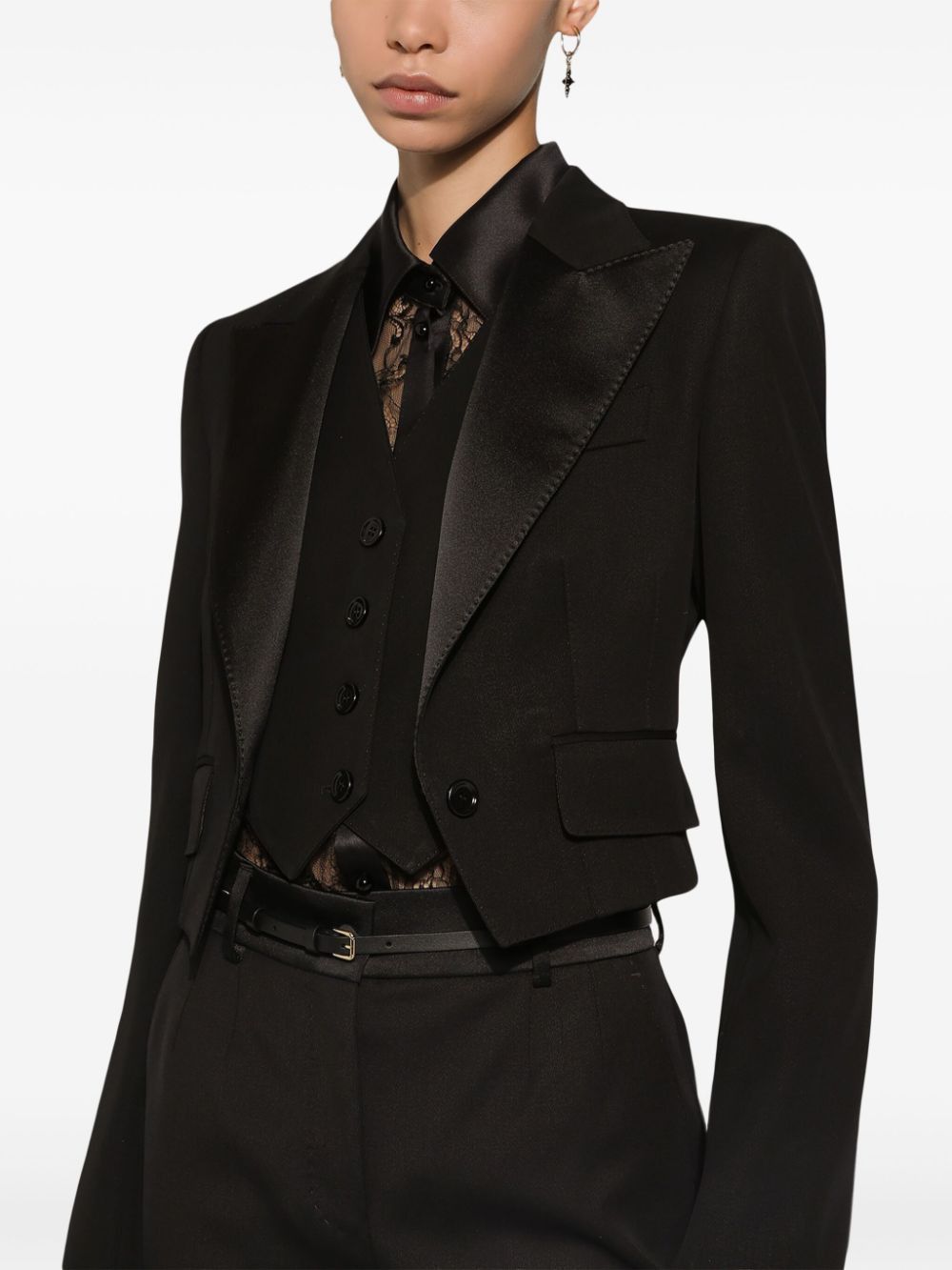Dolce & Gabbana WOOL CROPPED JACKET Size S / US 4 / IT 40 - 2 Thumbnail