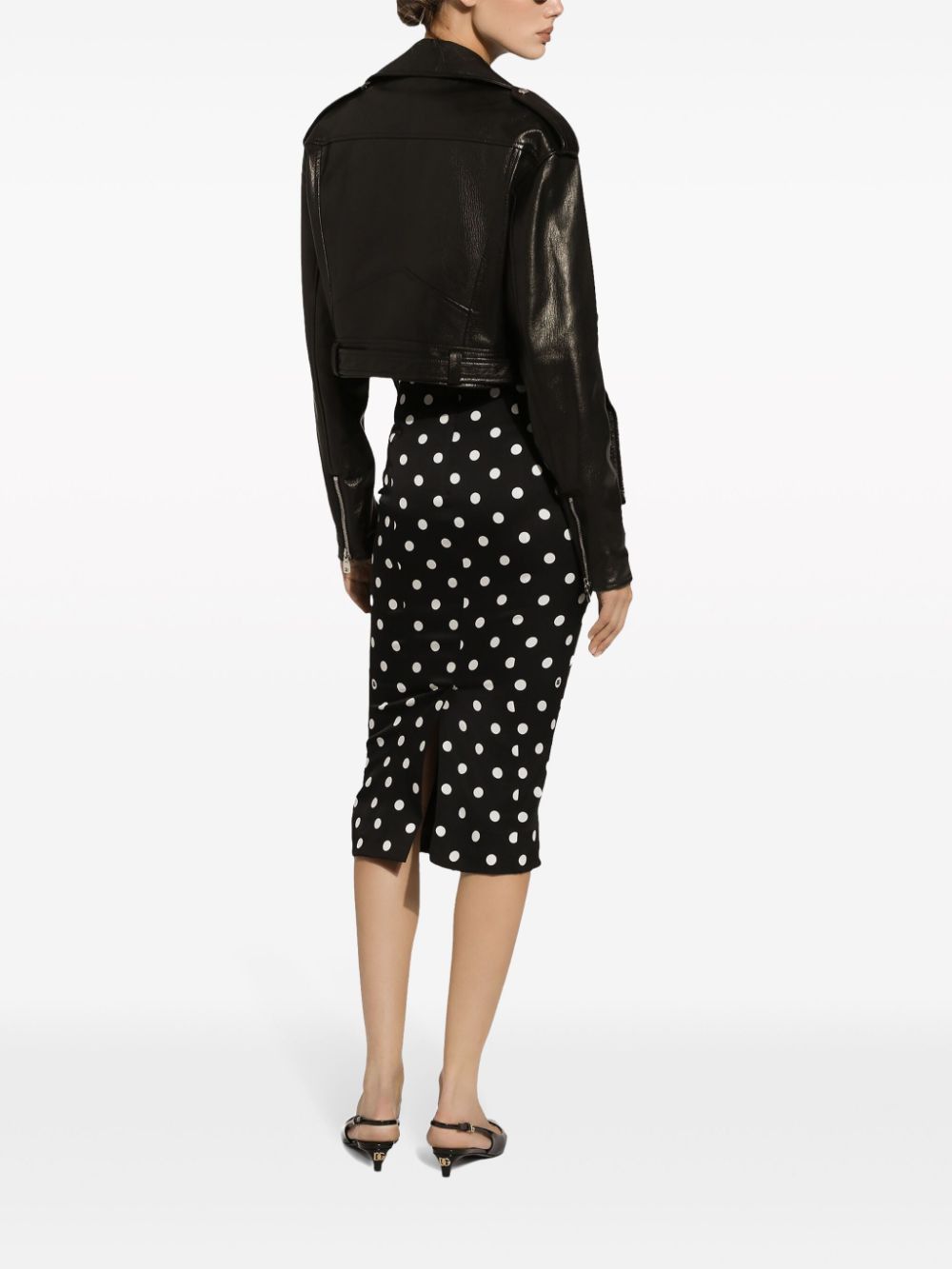 Dolce & Gabbana DOTS PRINT SILK SKIRT Size 27" / US 4 / IT 40 - 3 Thumbnail