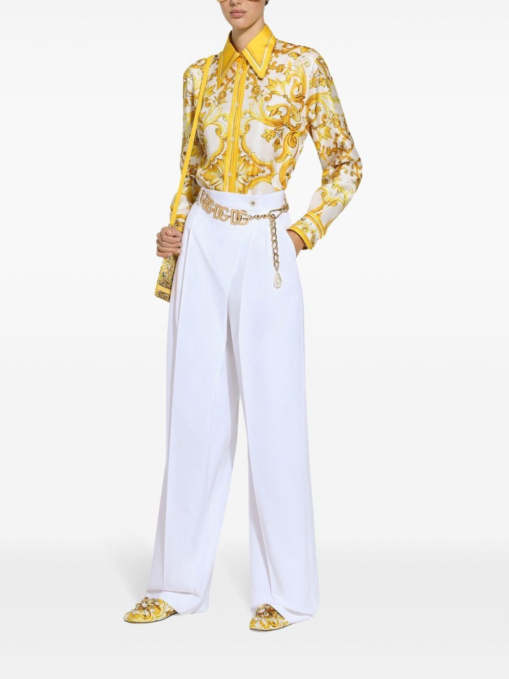 Dolce & Gabbana MAIOLICA PRINT SILK SHIRT Size S / US 4 / IT 40 - 4 Thumbnail