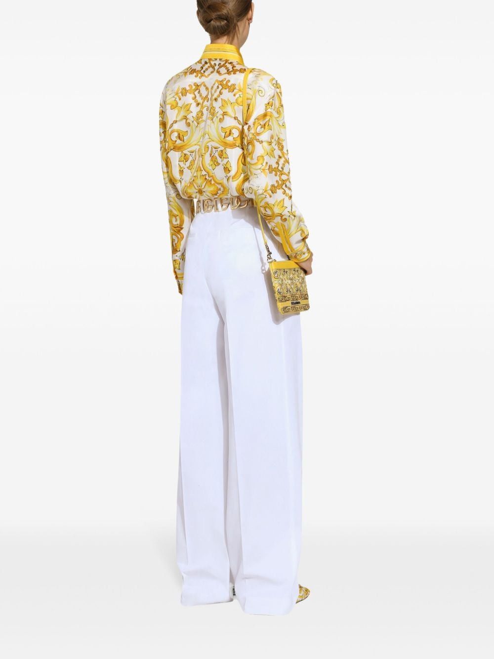 Dolce & Gabbana MAIOLICA PRINT SILK SHIRT Size S / US 4 / IT 40 - 2 Thumbnail