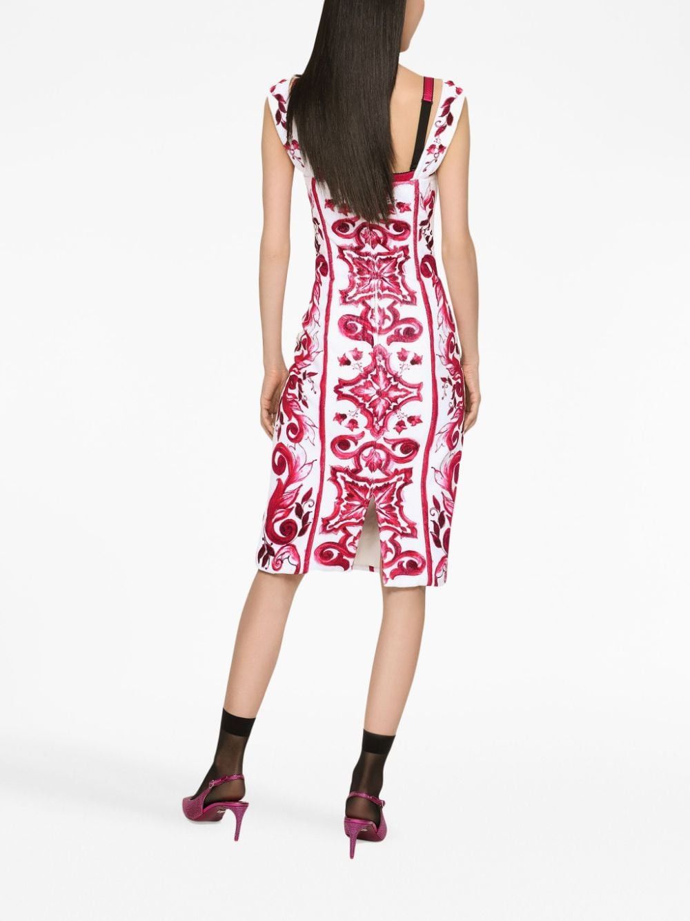 Dolce & Gabbana MAIOLICA PRINTED TUBINO DRESS Size S / US 4 / IT 40 - 4 Thumbnail