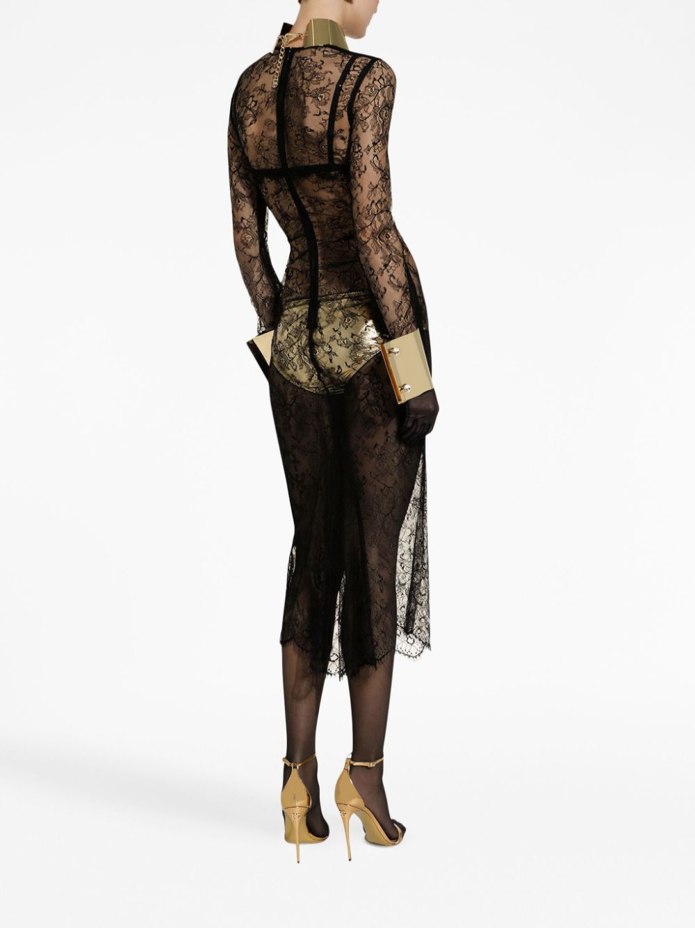 Dolce & Gabbana LACE MIDI DRESS Size S / US 4 / IT 40 - 4 Thumbnail
