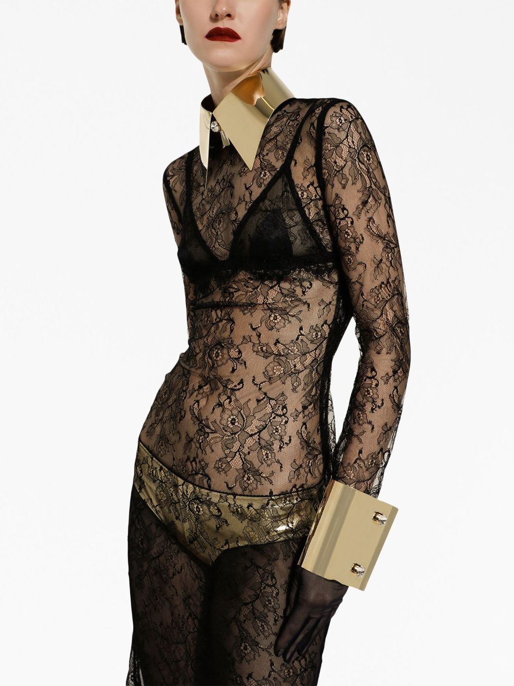 Dolce & Gabbana LACE MIDI DRESS Size S / US 4 / IT 40 - 3 Thumbnail