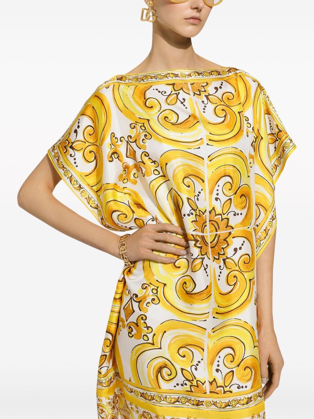 Dolce & Gabbana DOTS PRINT SILK MAXI DRESS Size S / US 4 / IT 40 - 4 Thumbnail