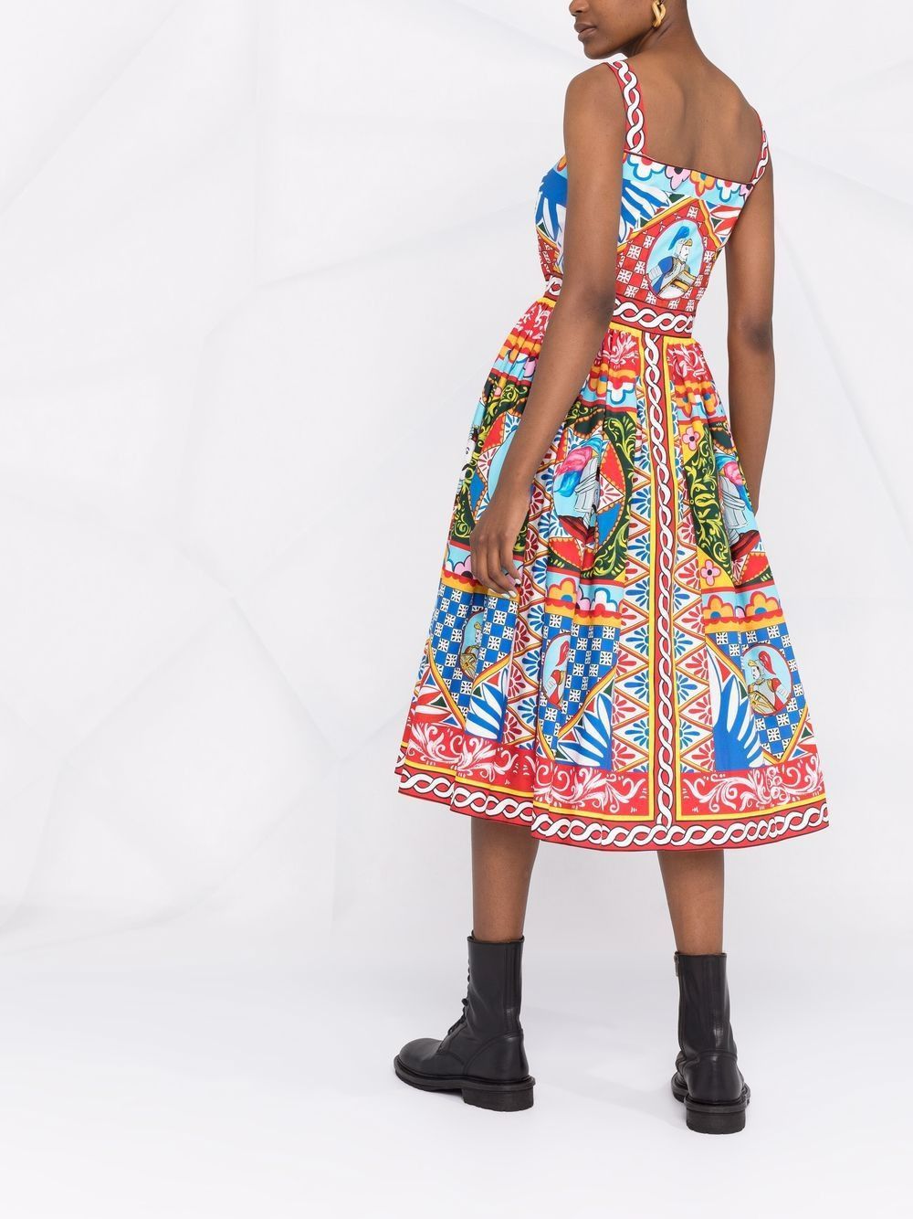 Dolce & Gabbana CARRETTO PRINT COTTON DRESS Size S / US 4 / IT 40 - 6 Thumbnail