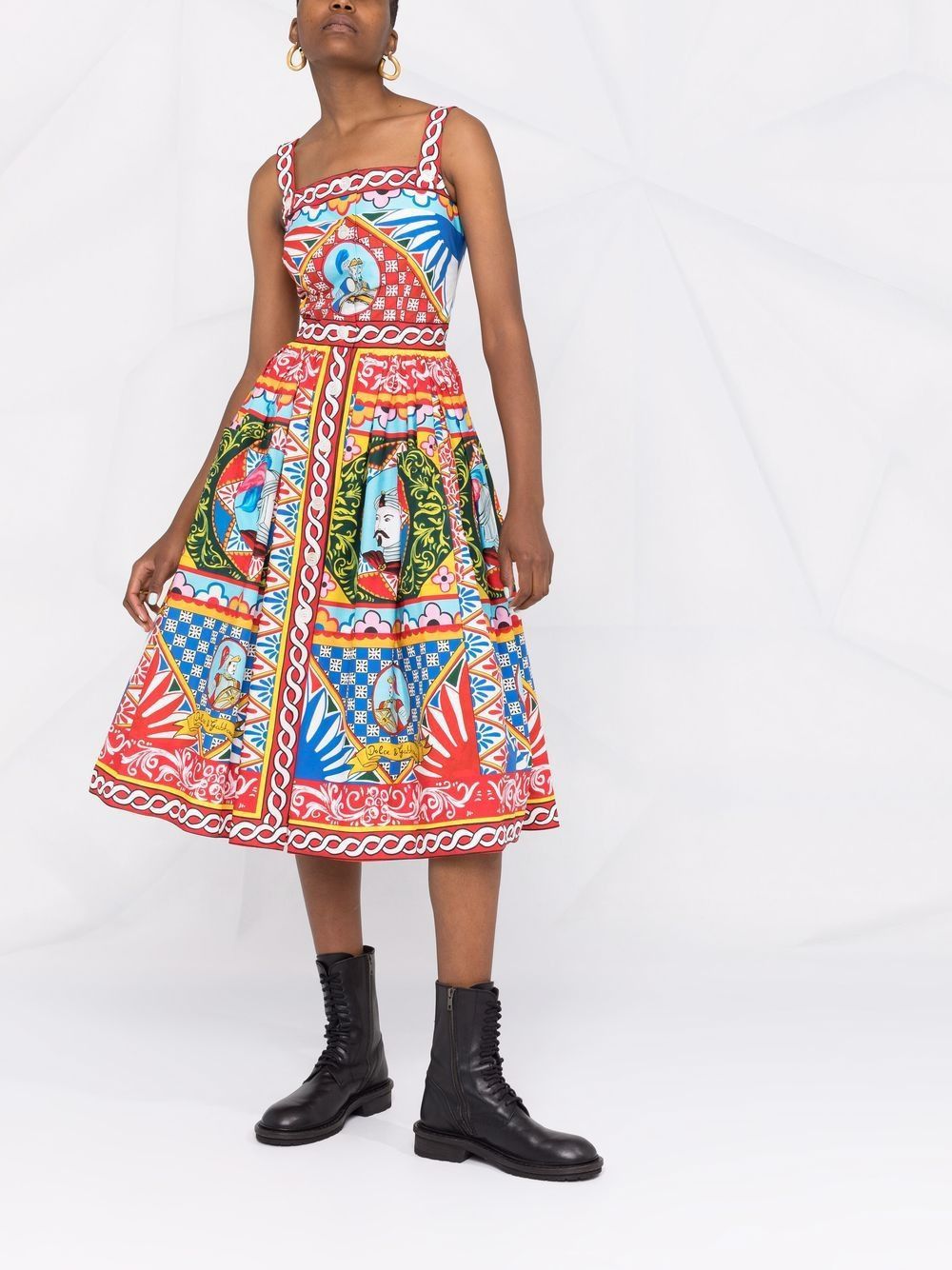 Dolce & Gabbana CARRETTO PRINT COTTON DRESS Size S / US 4 / IT 40 - 7 Thumbnail