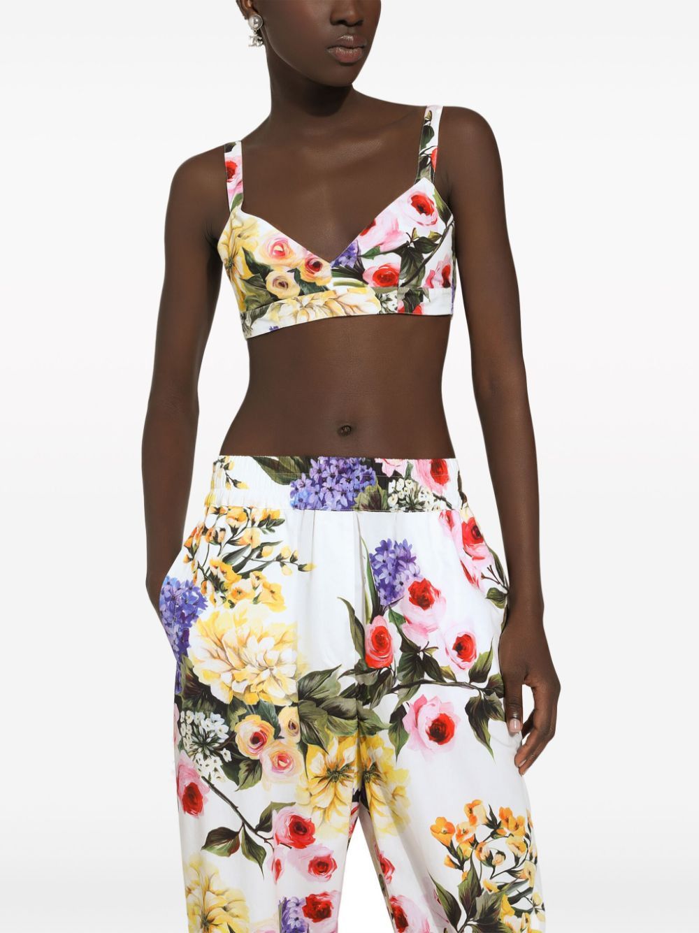 Dolce & Gabbana GIARDINO PRINTED COTTON BRA Size S / US 4 / IT 40 - 3 Thumbnail