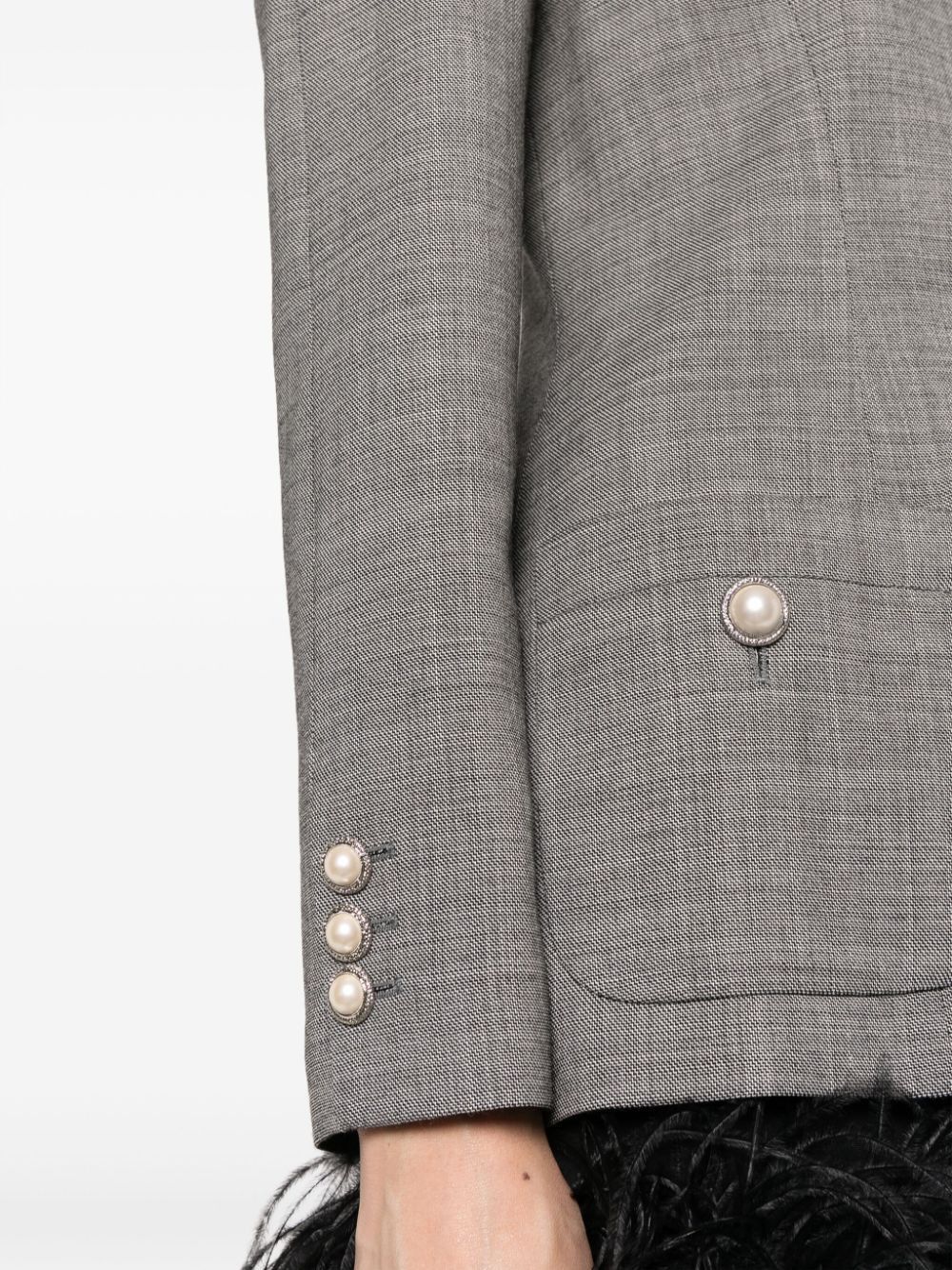 Alessandra Rich DOUBLE BREASTED TARTAN WOOL JACKET Size S / US 4 / IT 40 - 4 Thumbnail