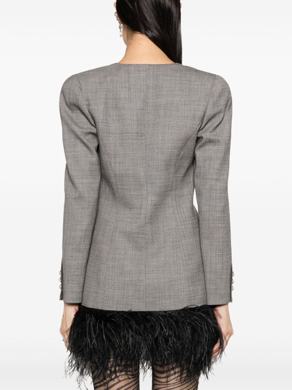 Alessandra Rich DOUBLE BREASTED TARTAN WOOL JACKET Size S / US 4 / IT 40 - 3 Thumbnail