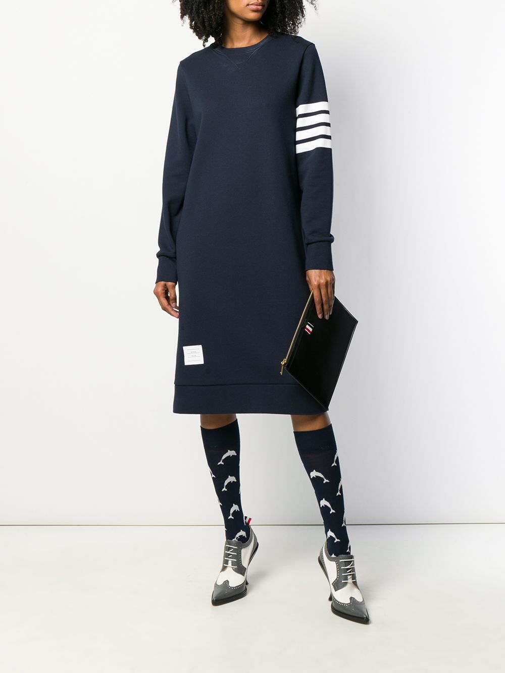 Thom Browne 4BAR COTTON SWEATDRESS Size S / US 4 / IT 40 - 2 Thumbnail