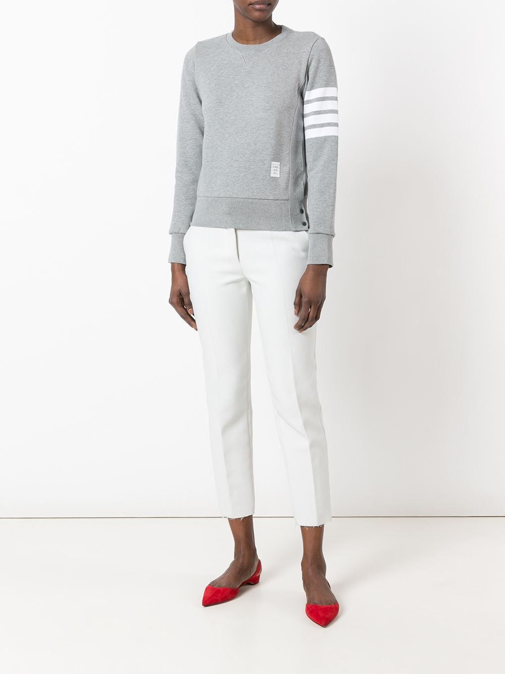 Thom Browne 4-BAR COTTON CREWNECK SWEATSHIRT Size S / US 4 / IT 40 - 2 Thumbnail