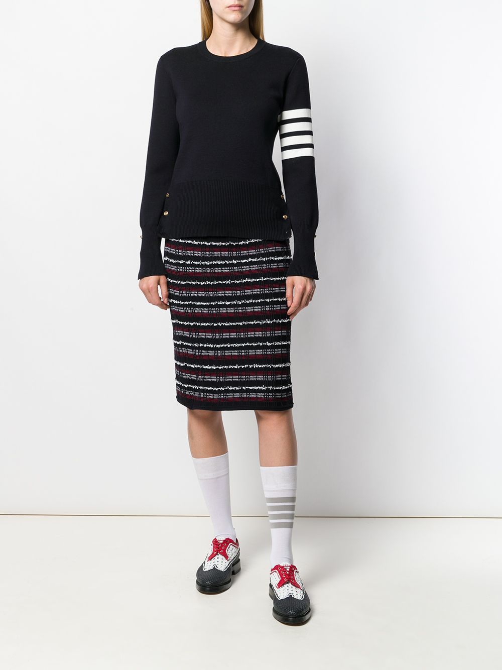 Thom Browne 4BAR COTTON SWEATER Size S / US 4 / IT 40 - 2 Thumbnail