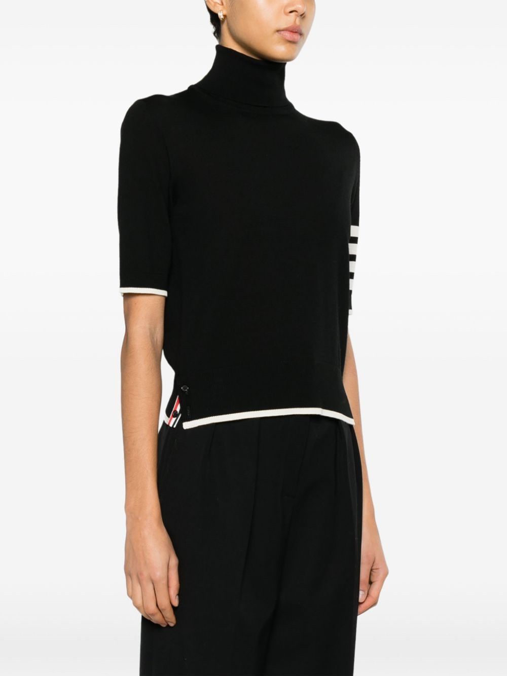 Thom Browne 4BAR WOOL TURTLE-NECK TOP Size S / US 4 / IT 40 - 3 Thumbnail