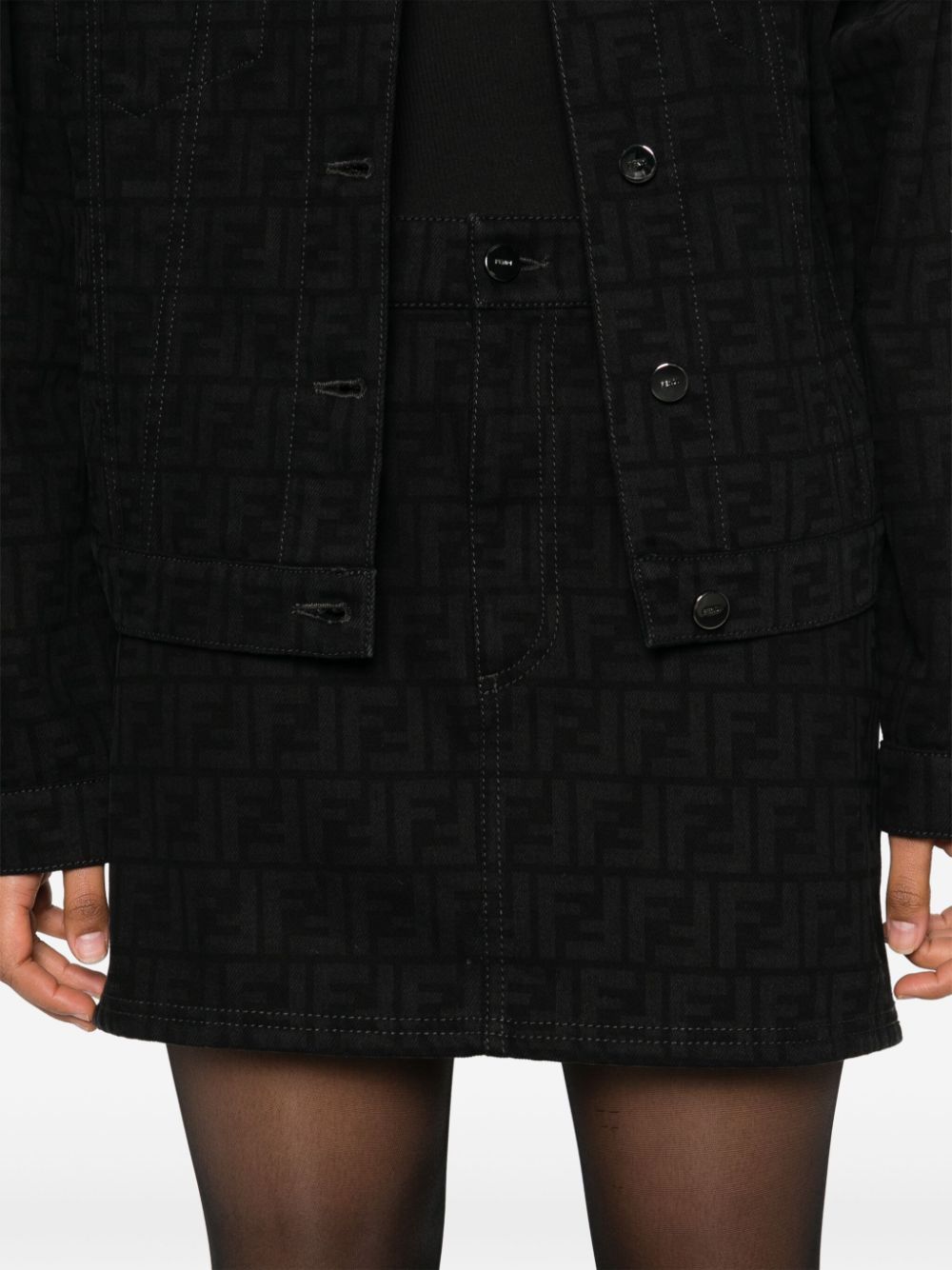 Fendi FF DENIM MINI SKIRT Size 27" / US 4 / IT 40 - 3 Thumbnail