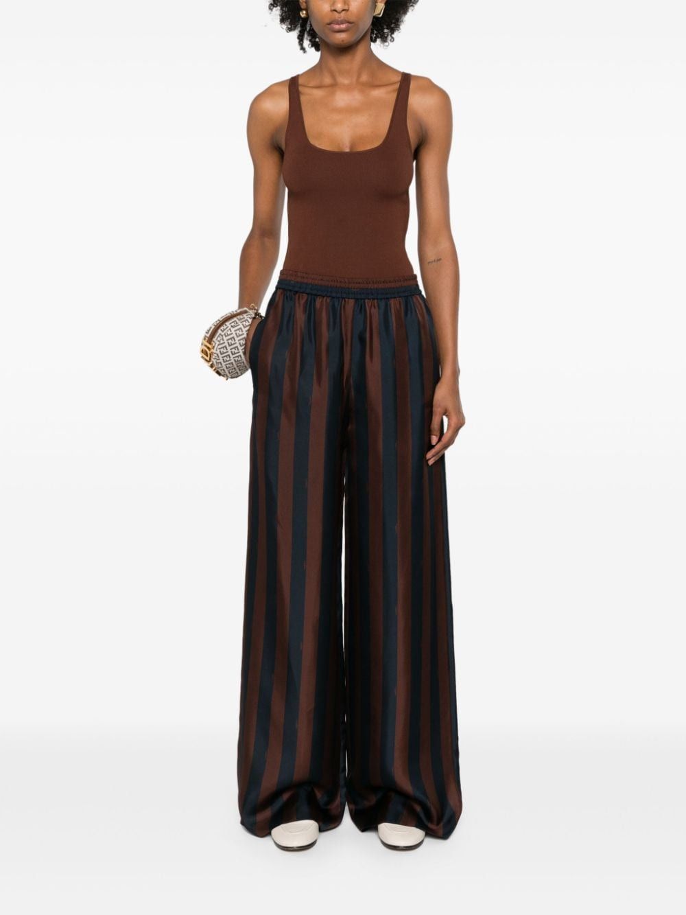 Fendi STRIPED SILK TROUSERS Size 27" / US 4 / IT 40 - 5 Thumbnail