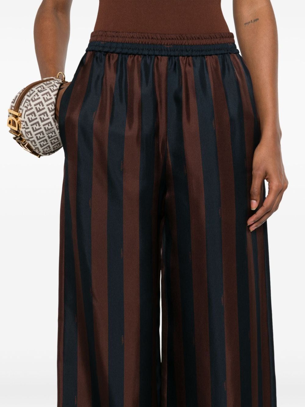 Fendi STRIPED SILK TROUSERS Size 27" / US 4 / IT 40 - 3 Thumbnail