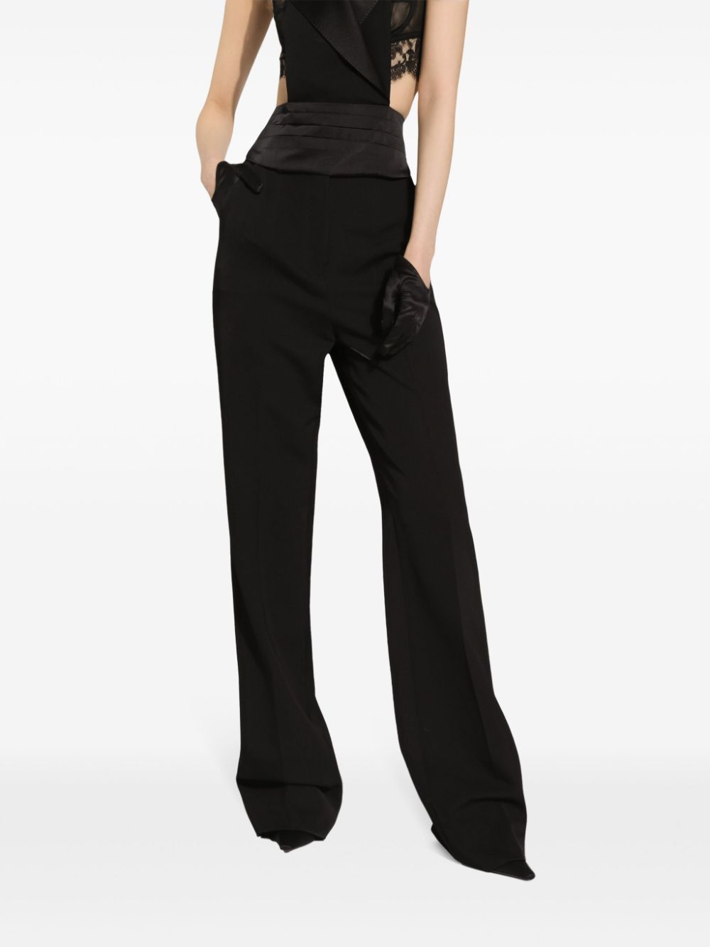 Dolce & Gabbana WOOL HIGH-WASITED TROUSERS Size 27" / US 4 / IT 40 - 3 Thumbnail