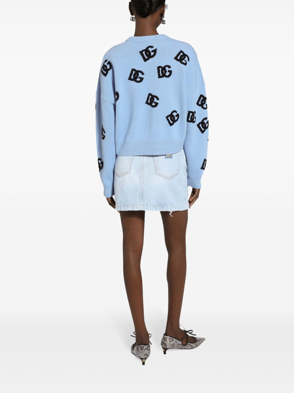 Dolce & Gabbana ALLOVER LOGO WOOL JUMPER Size S / US 4 / IT 40 - 3 Thumbnail