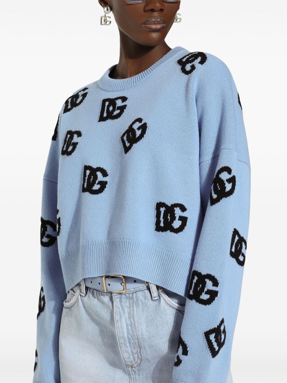 Dolce & Gabbana ALLOVER LOGO WOOL JUMPER Size S / US 4 / IT 40 - 2 Thumbnail