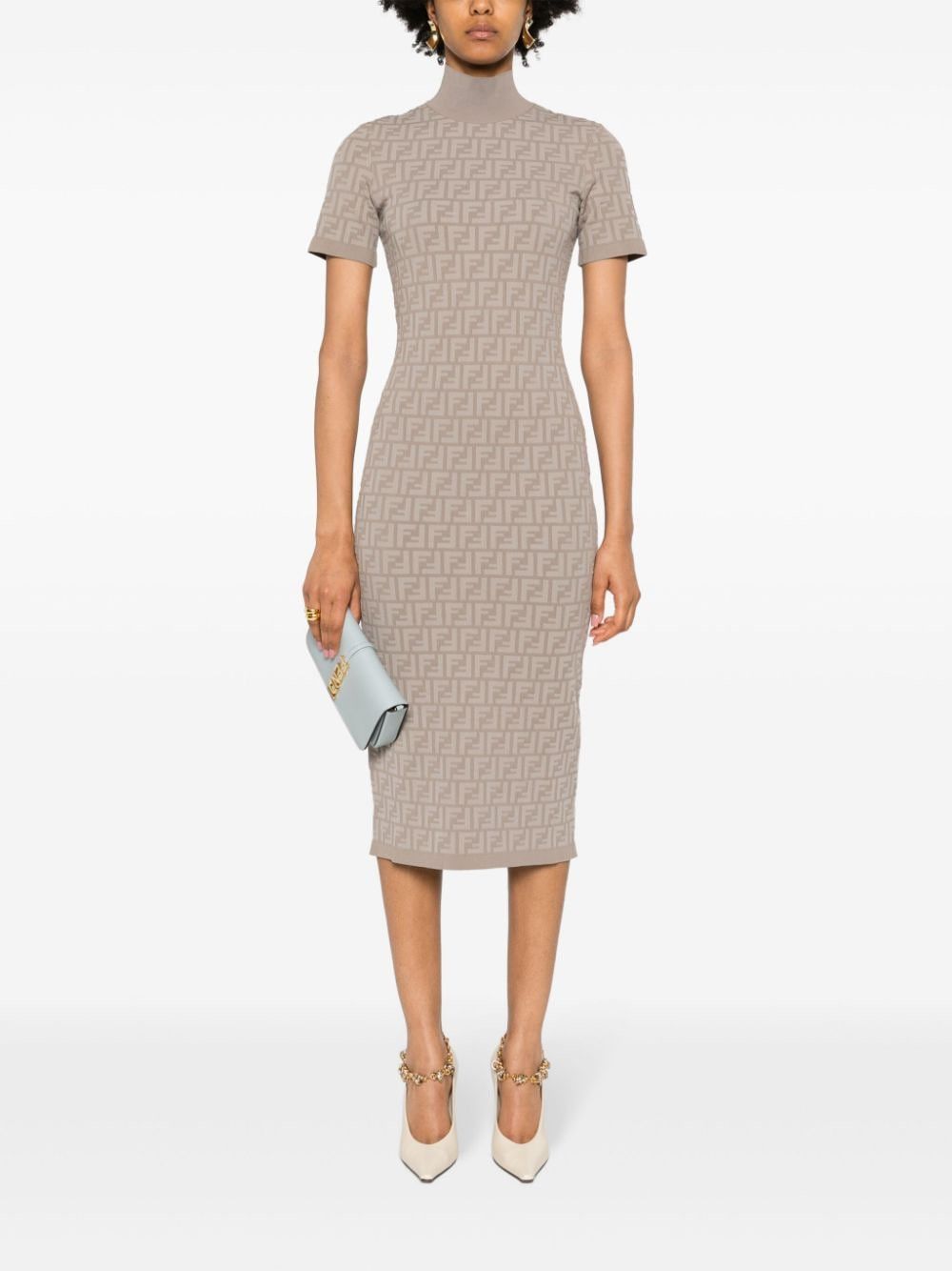 Fendi FF MIDI DRESS Size S / US 4 / IT 40 - 3 Thumbnail