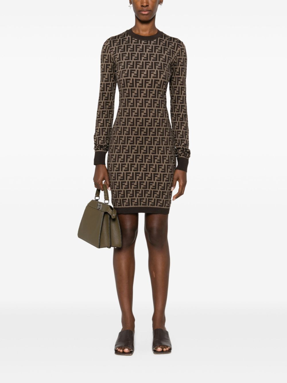 Fendi FF COTTON MINI DRESS Size S / US 4 / IT 40 - 3 Thumbnail