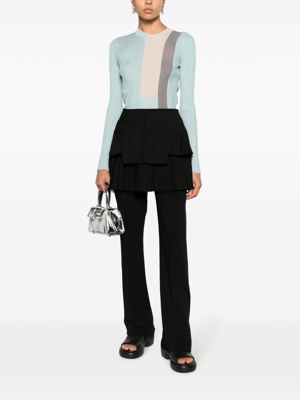 Fendi m/l, colorblock, a coste Maglia g.collo Size S / US 4 / IT 40 - 4 Thumbnail